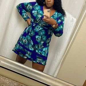 Bold print wrap dress